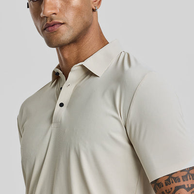 Cream Stitchless Polo T-Shirt