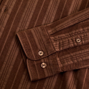 Brown Corduroy Slim Fit Shirt