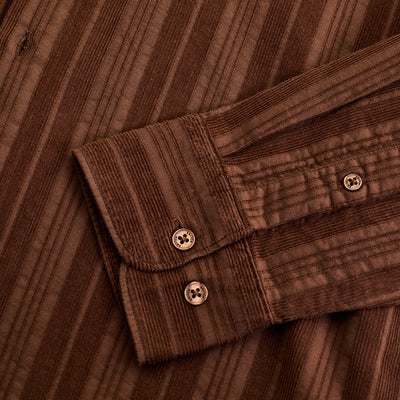 Brown Corduroy Slim Fit Shirt
