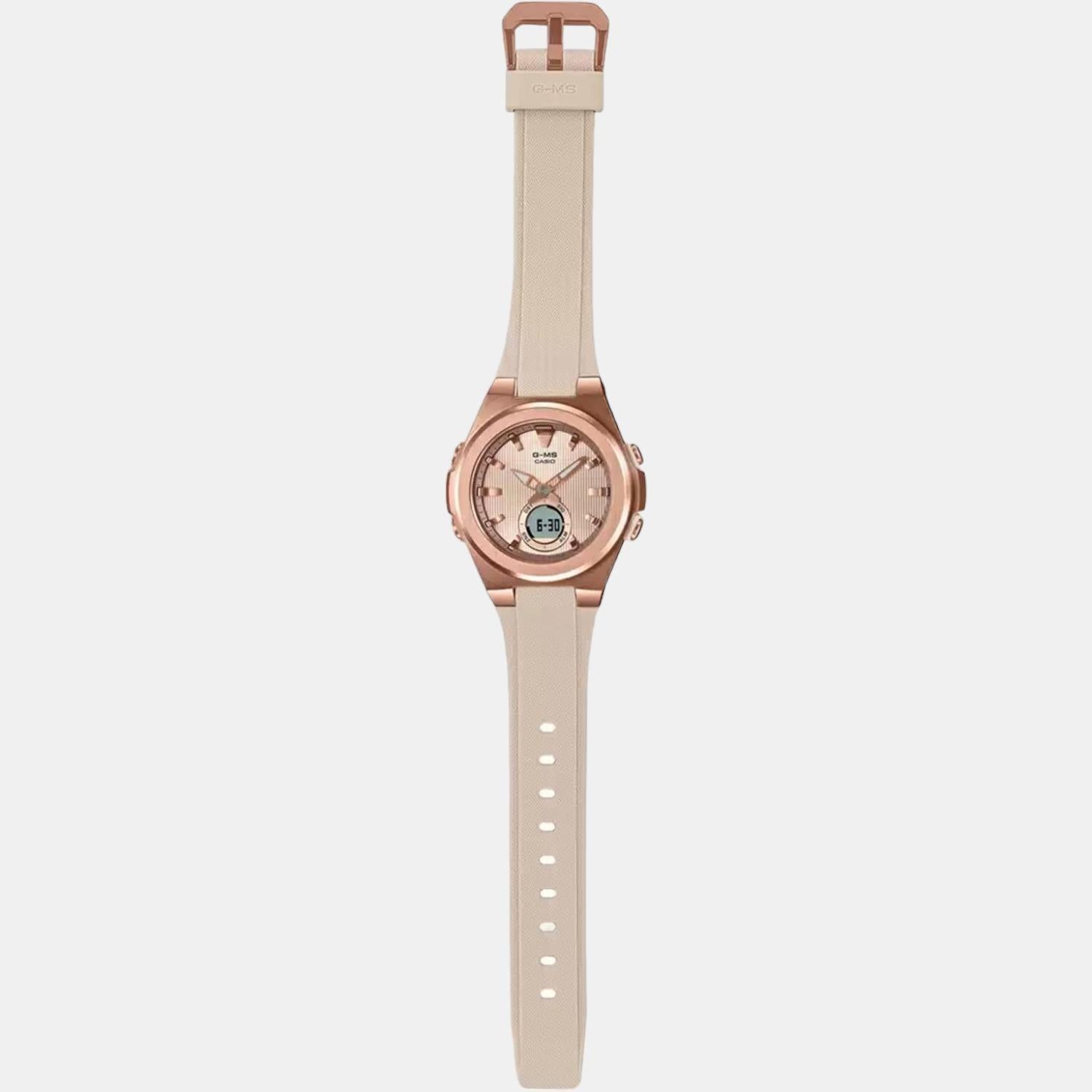 Baby-G Women Quartz Rose Gold Dial Analog-Digital Resin Watch BX194