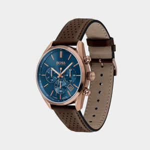 Champion Men Quartz Blue Dial Chronograph Leather Watch 1513817