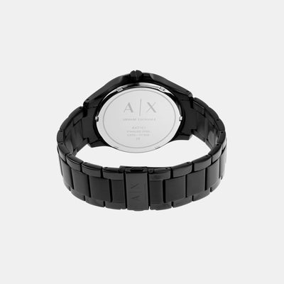 Hampton Men Quartz Black Dial Analog Stainless Steel Watch AX7101