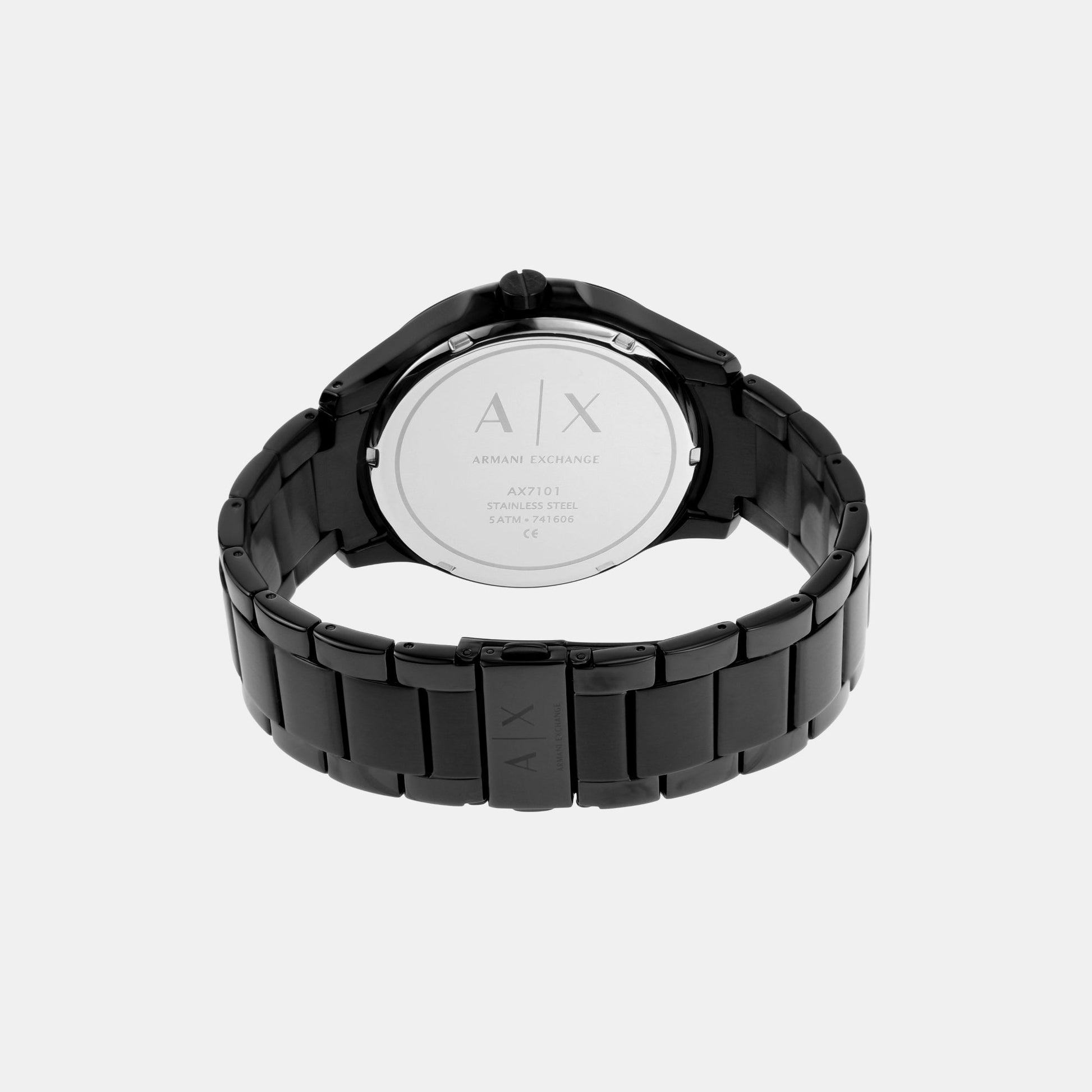 Hampton Men Quartz Black Dial Analog Stainless Steel Watch AX7101
