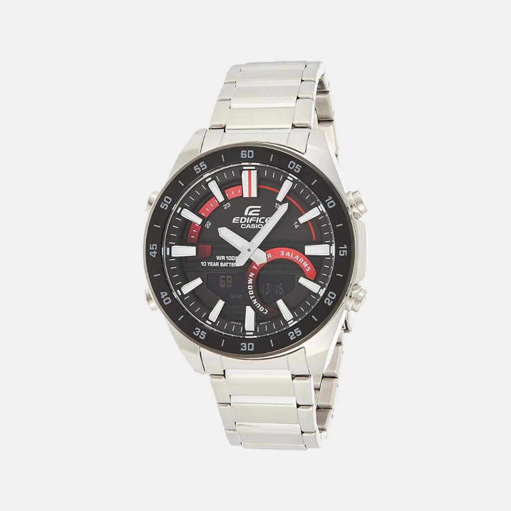 Edifice Men Quartz Black Dial Analog Stainless Steel Watch EX501