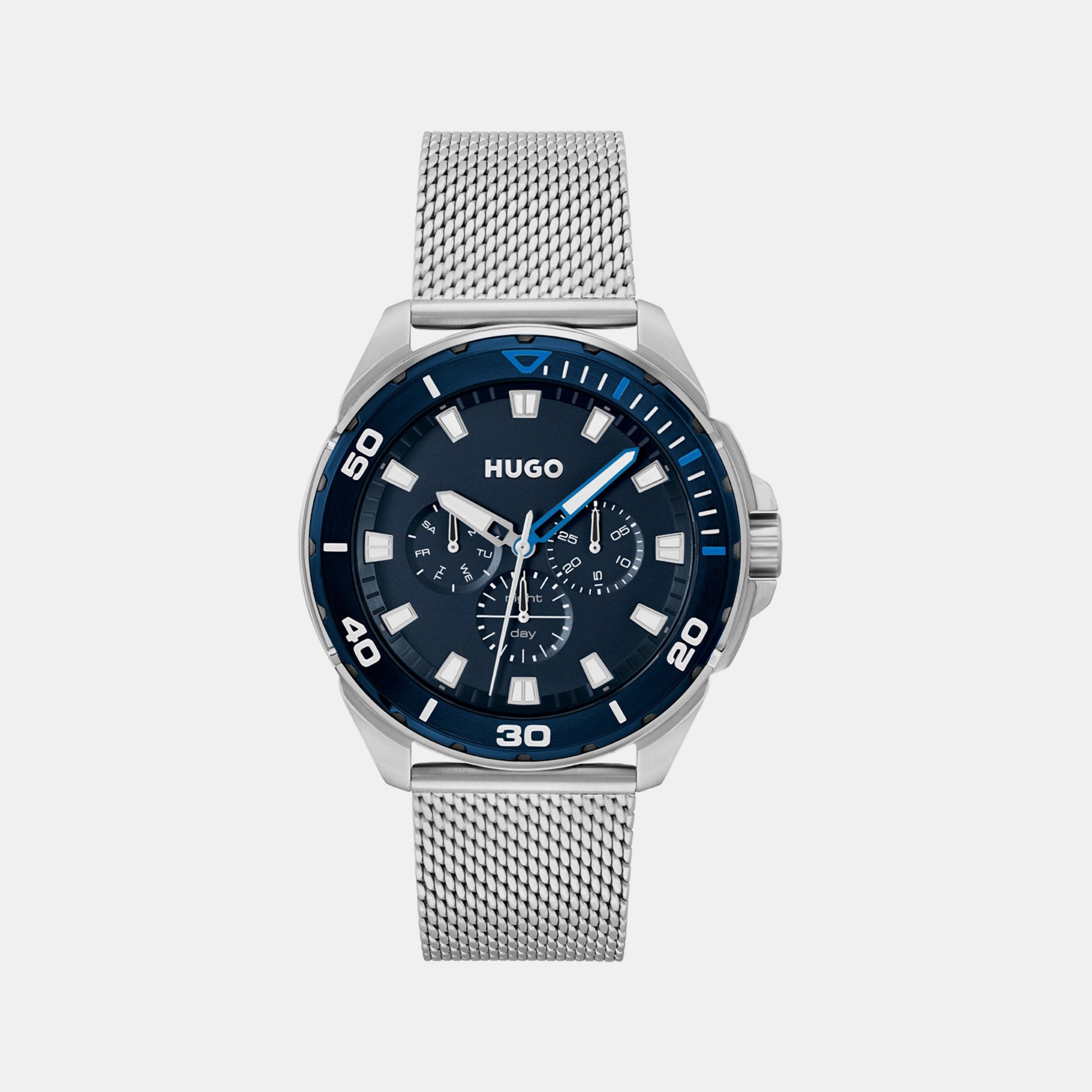 Fresh Men Quartz Blue Dial Chronograph Mesh Watch 1530287