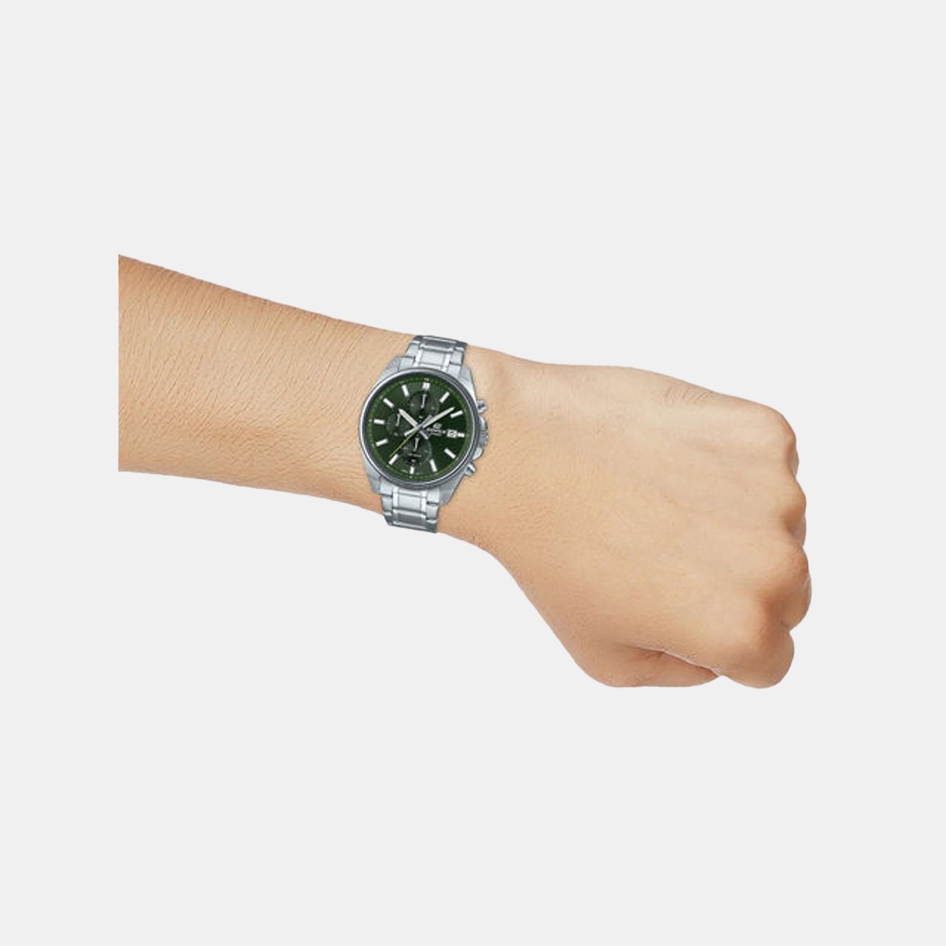Edifice Men Quartz Green Dial Chronograph Stainless Steel Watch ED571