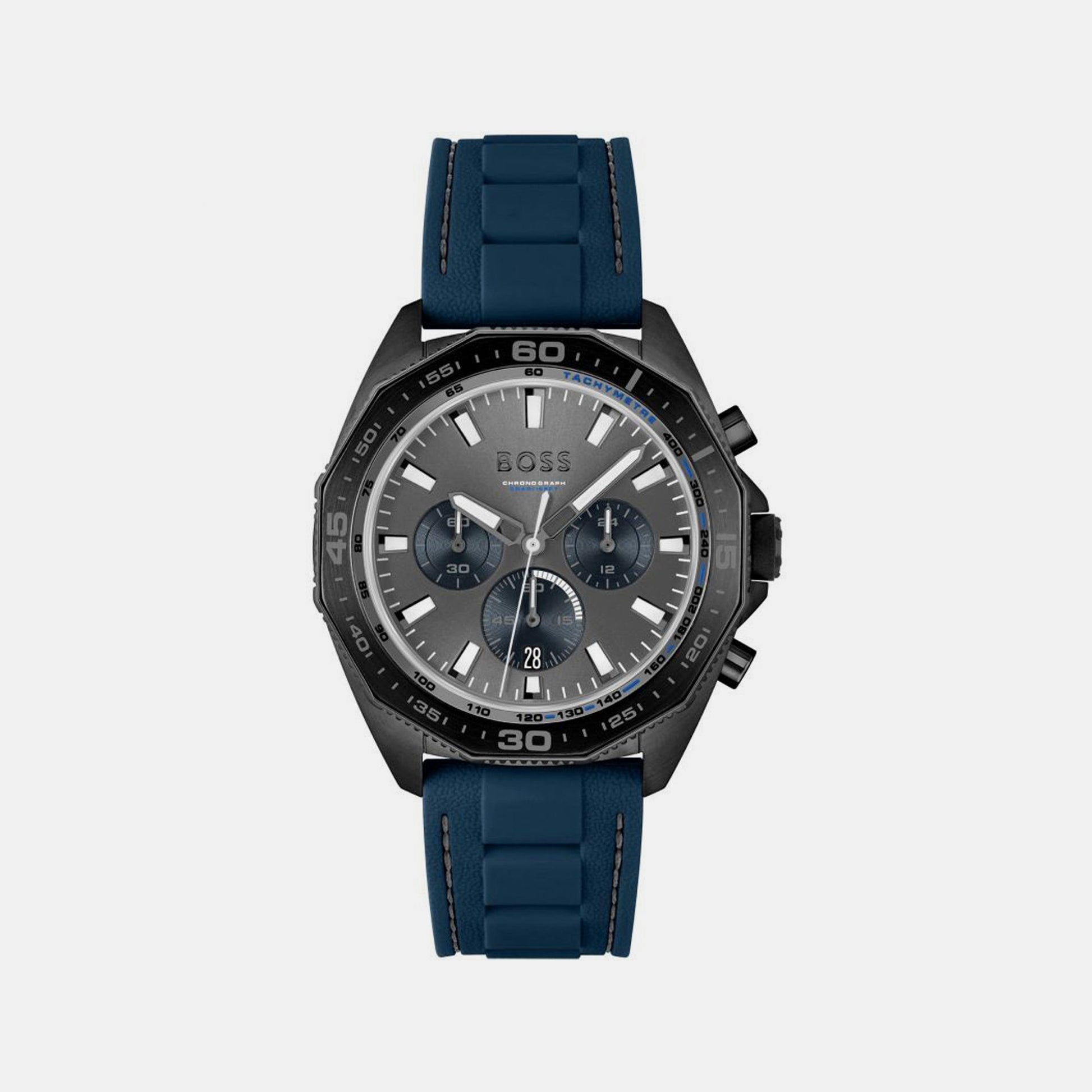 Energy Men Quartz Black Dial Chronograph Silicone Watch 1513972