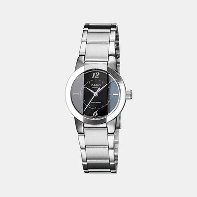 Enticer Women Quartz Black Dial Analog Stainless Steel Watch SH33