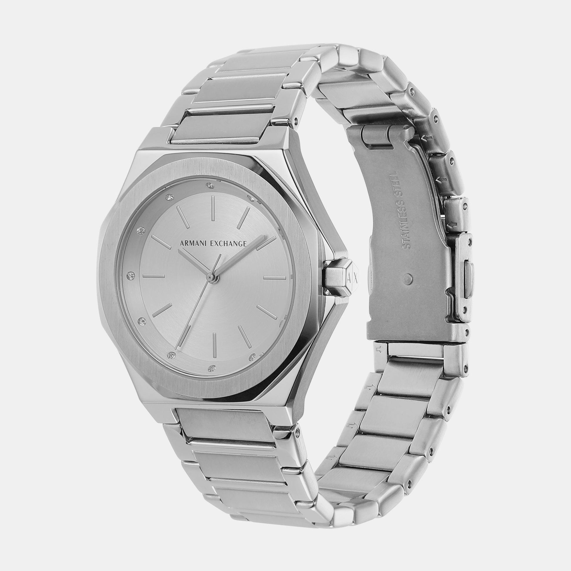 Andrea Women Quartz Silver Dial Analog Stainless Steel Watch AX4606