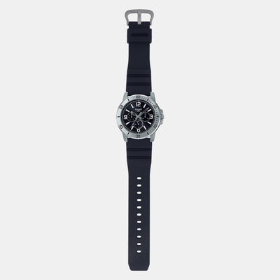 Enticer Men Quartz Black Dial Chronograph Resin Watch A2143