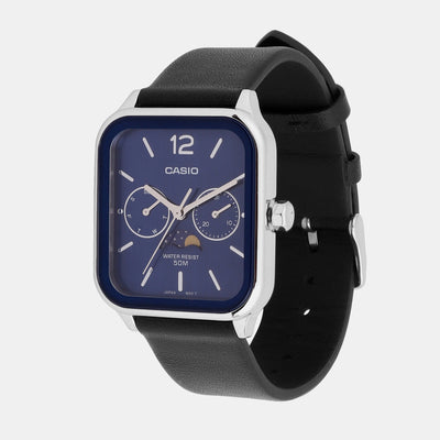 Enticer Men Quartz Blue Dial Chronograph Leather Watch A2185