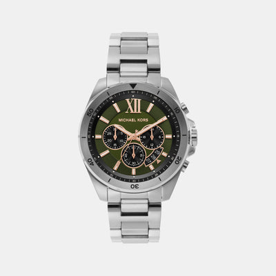 Brecken Men Quartz Green Dial Chronograph Stainless Steel Watch MK8984