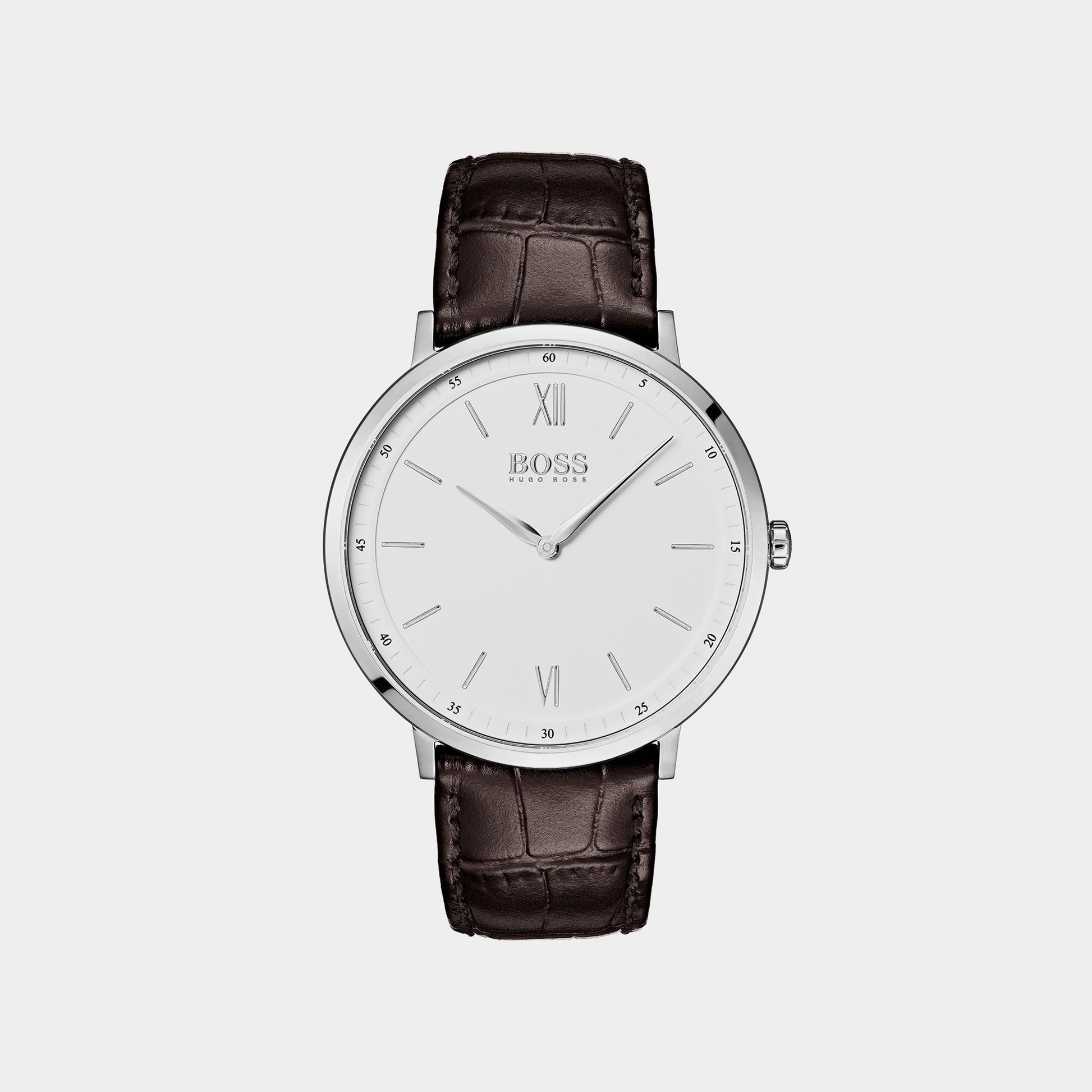 Essential Men Quartz White Dial Analog Leather Watch 1513646