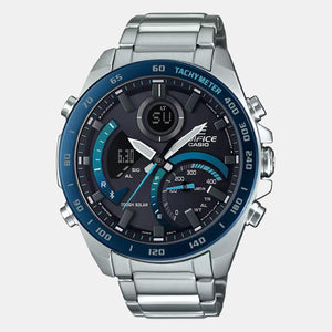 Edifice Men Quartz Black Dial Analog-Digital Stainless Steel Watch EX500