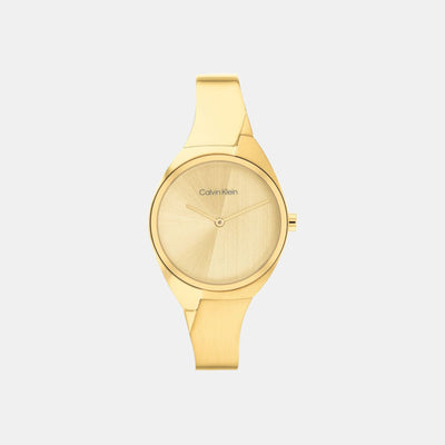 Charming Women Quartz Gold Dial Analog Stainless Steel Watch 25200235