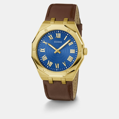 Asset Men Quartz Blue Dial Analog Leather Watch GW0663G2