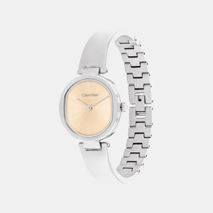 Ck Elevated Women Quartz Gold Dial Analog Stainless Steel Watch 25200311