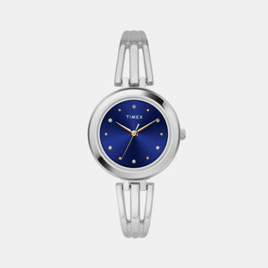 Fashion Women Quartz Blue Dial Analog Stainless Steel Watch TWTL12103