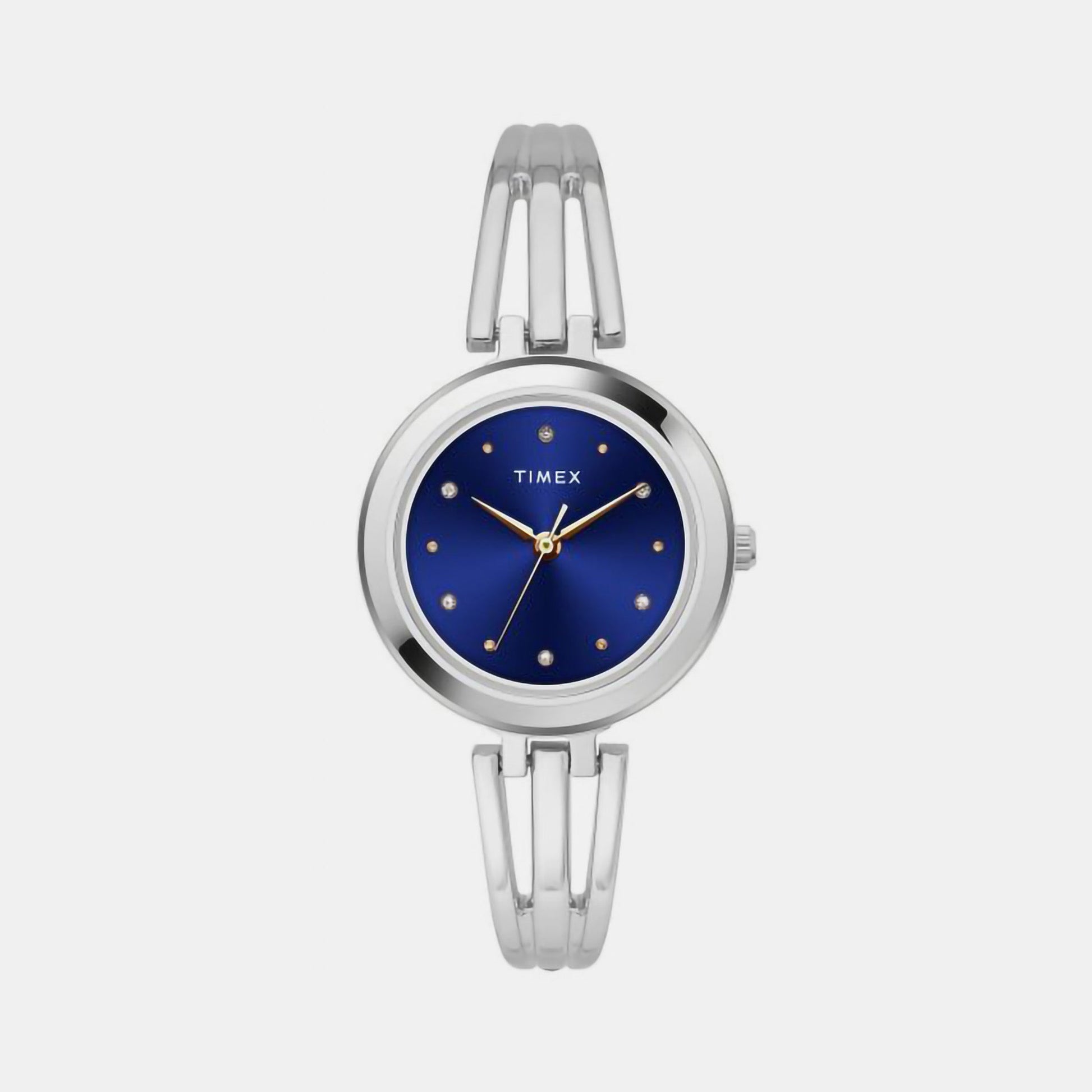Fashion Women Quartz Blue Dial Analog Stainless Steel Watch TWTL12103