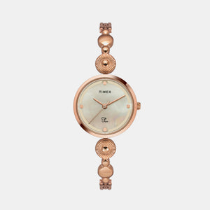 Fria Women Quartz Mother Of Pearl Dial Analog Brass Watch TWEL18201