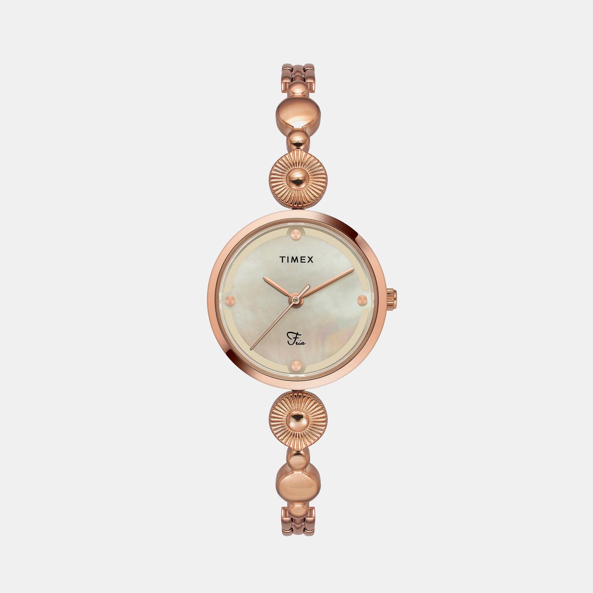 Fria Women Quartz Mother Of Pearl Dial Analog Brass Watch TWEL18201
