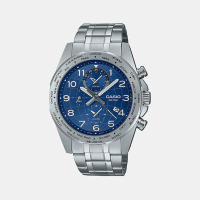Enticer Men Quartz Blue Dial Chronograph Stainless Steel Watch A2148