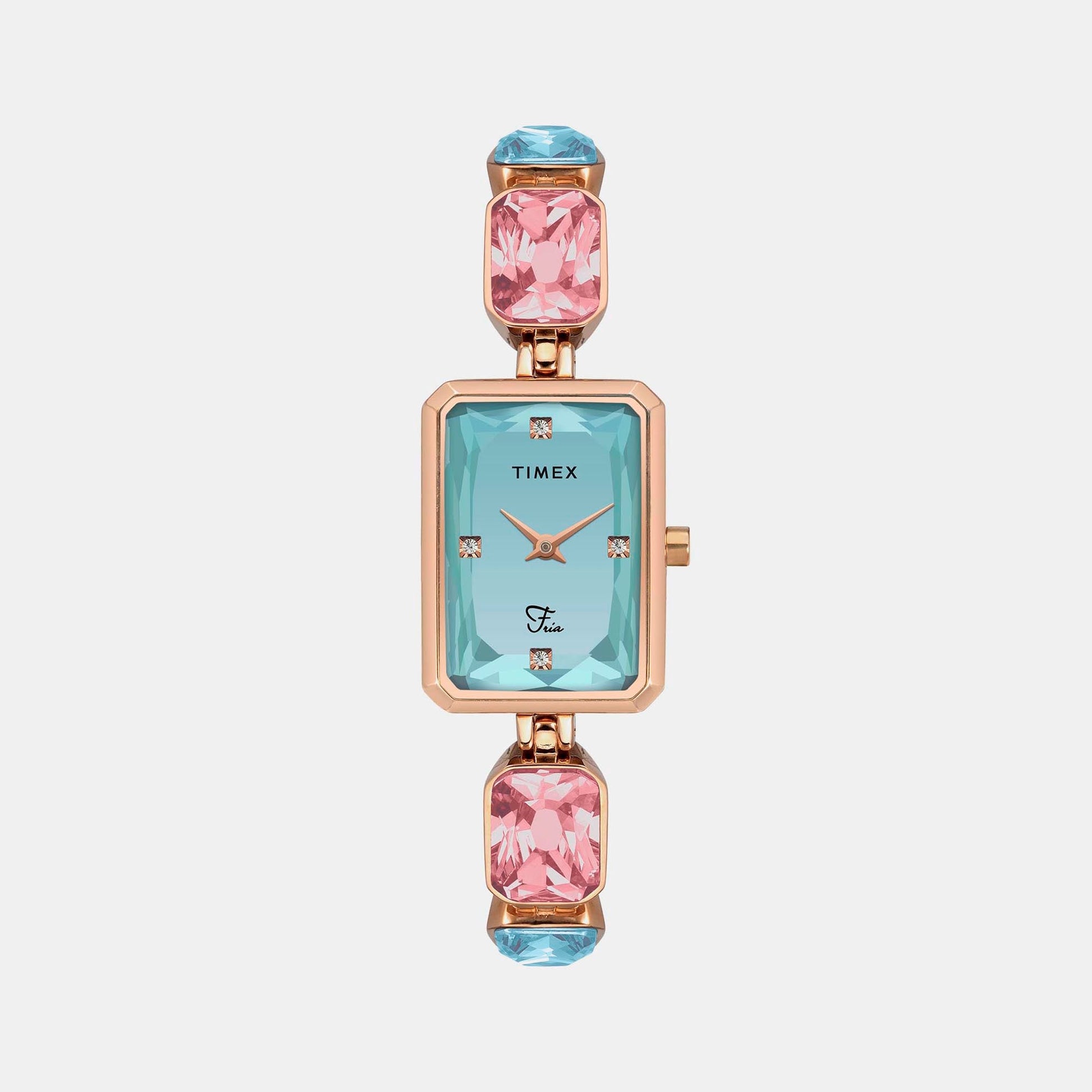 Fria Women Quartz Blue Dial Analog Brass Watch TWEL16900