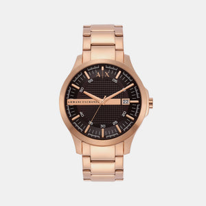 Hampton Men Quartz Brown Dial Analog Stainless Steel Watch AX2449