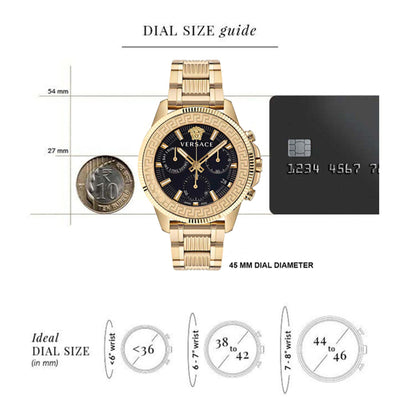 Greca Action Men Quartz Black Dial Analog Stainless Steel Watch VE3J00622