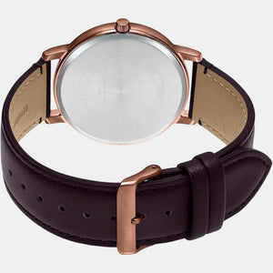 Enticer Men Quartz Brown Dial Analog Leather Watch A2054
