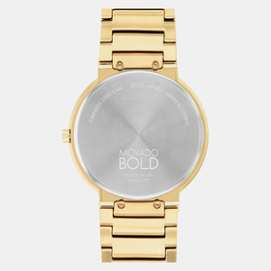 Bold Men Quartz Gold Dial Analog Stainless Steel Watch 3601081