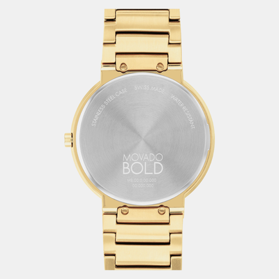 Bold Men Quartz Gold Dial Analog Stainless Steel Watch 3601081