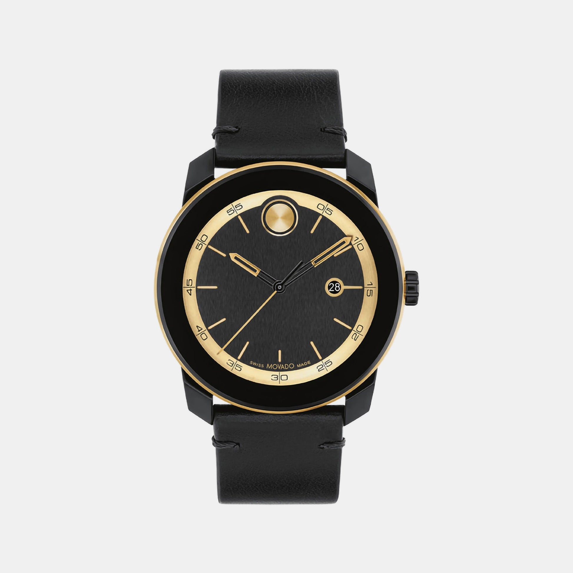 Bold Men Quartz Black Dial Analog Leather Watch 3601130