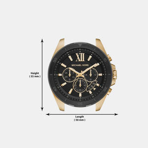 Brecken Men Quartz Black Dial Chronograph Stainless Steel Watch MK8848