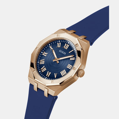 Asset Men Quartz Blue Dial Analog Silicone Watch GW0663G3