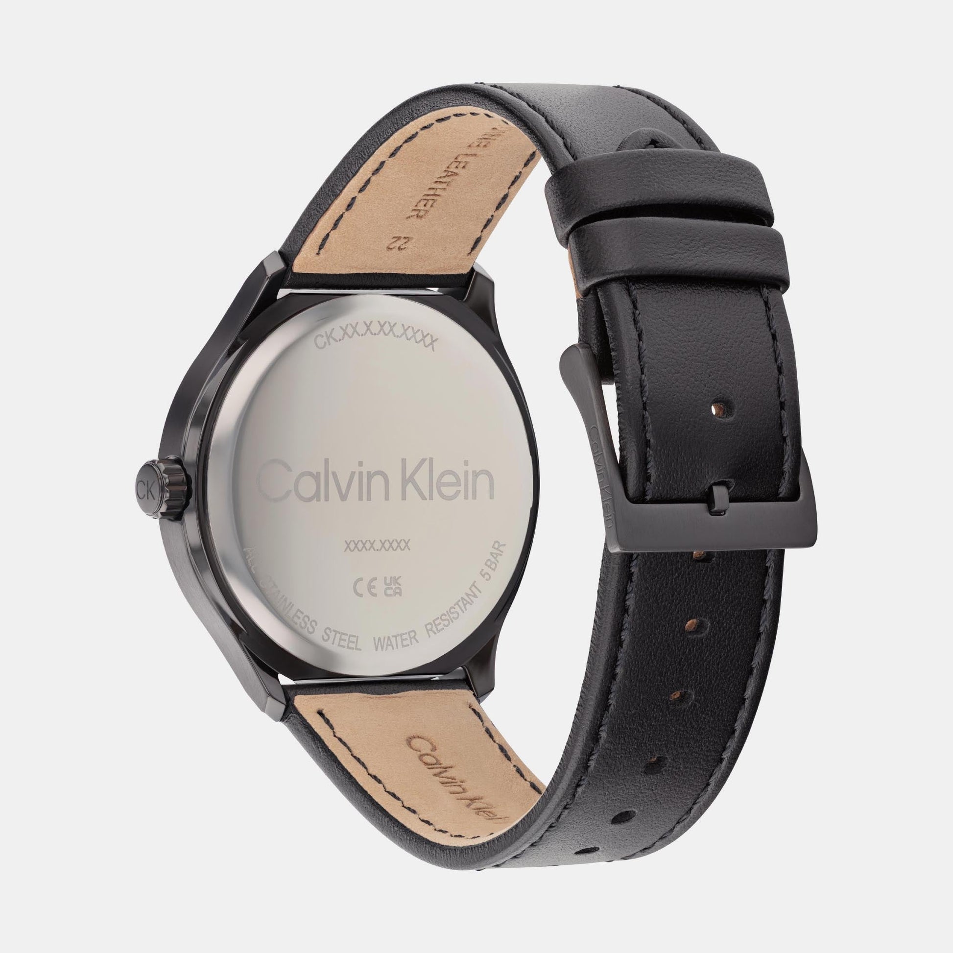 Define Men Quartz Grey Dial Analog Leather Watch 25200355