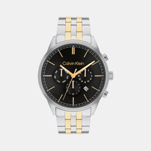 Ck Infinite Men Quartz Black Dial Chronograph Stainless Steel Watch 25200380