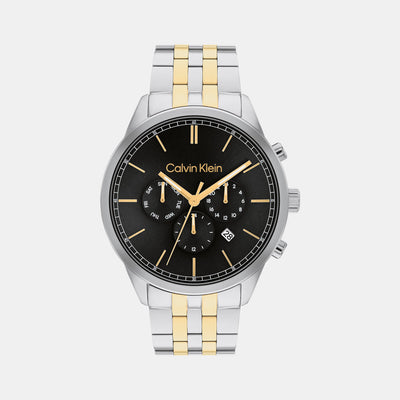 Ck Infinite Men Quartz Black Dial Chronograph Stainless Steel Watch 25200380