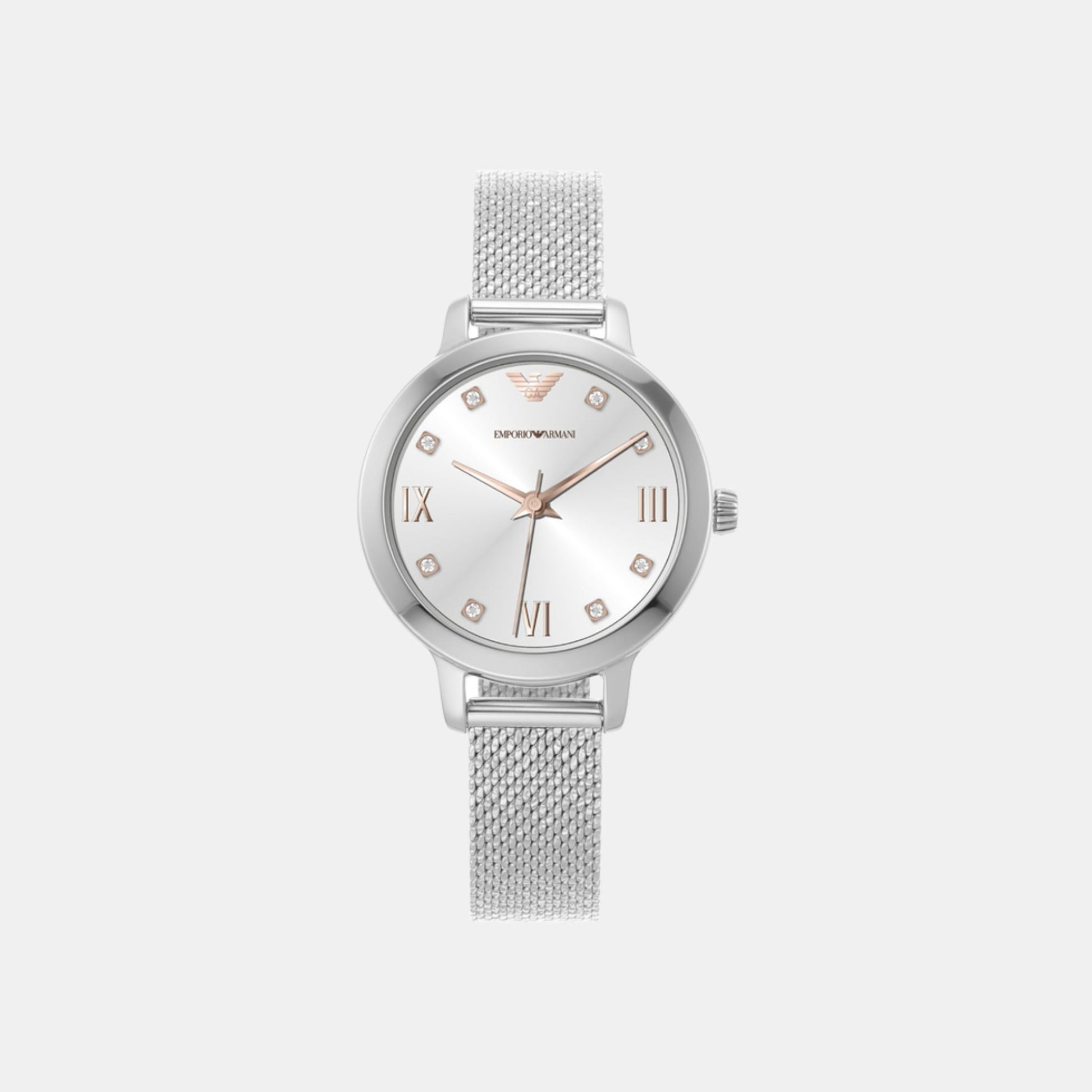 Helios (Cleo) Women Quartz White Dial Analog Stainless Steel Watch AR80065SET
