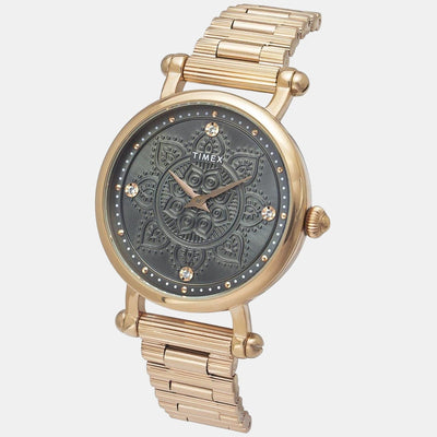 Fria Women Quartz Grey Dial Analog Stainless Steel Watch TWEL14302