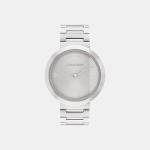 Ck Eccentric Unisex Quartz Silver Dial Analog Stainless Steel Watch 25200289