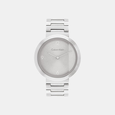 Ck Eccentric Unisex Quartz Silver Dial Analog Stainless Steel Watch 25200289