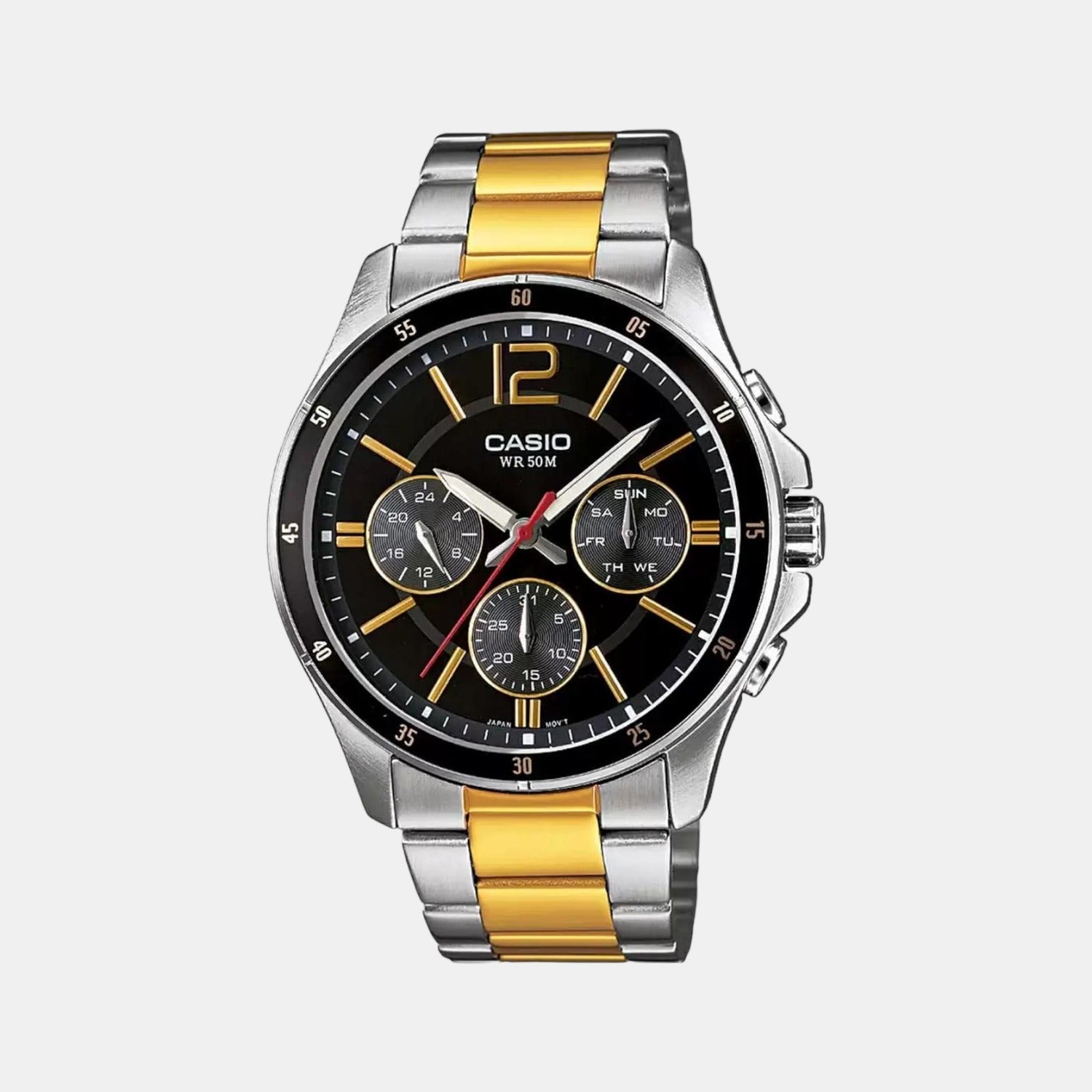 Enticer Men Quartz Black Dial Chronograph Stainless Steel Watch A1652