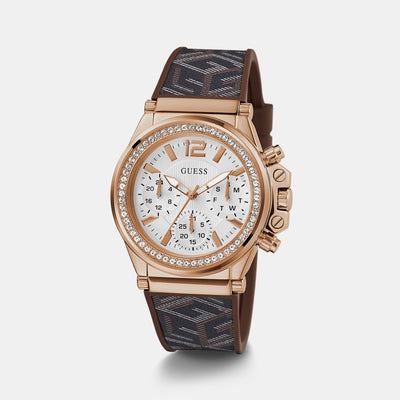 Charisma Women Quartz White Dial Chronograph Silicone Watch GW0621L5