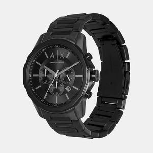 Banks Men Quartz Black Dial Chronograph Stainless Steel Watch AX7153SET