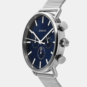 Havn-Cyan Men Quartz Blue Dial Chronograph Stainless Steel Watch V232GCCLMC