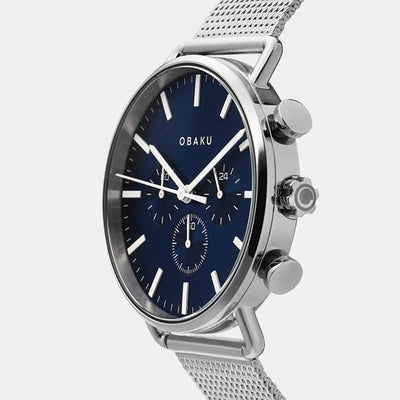 Havn-Cyan Men Quartz Blue Dial Chronograph Stainless Steel Watch V232GCCLMC