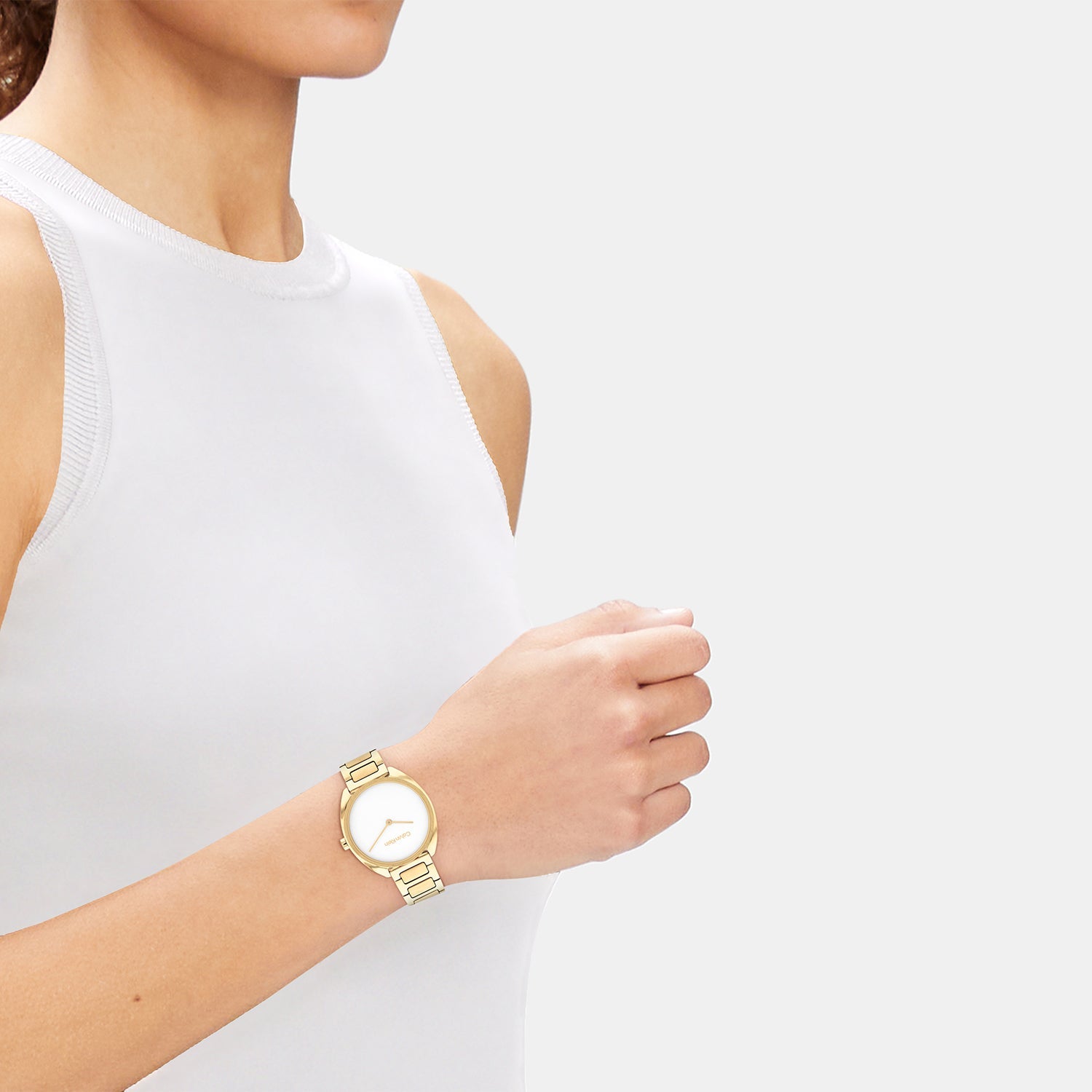 Ck Adorn Women Quartz White Dial Analog Stainless Steel Watch 25200276