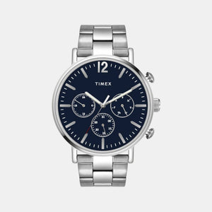 Fashion Men Quartz Black Dial Chronograph Stainless Steel Watch TWEG20011