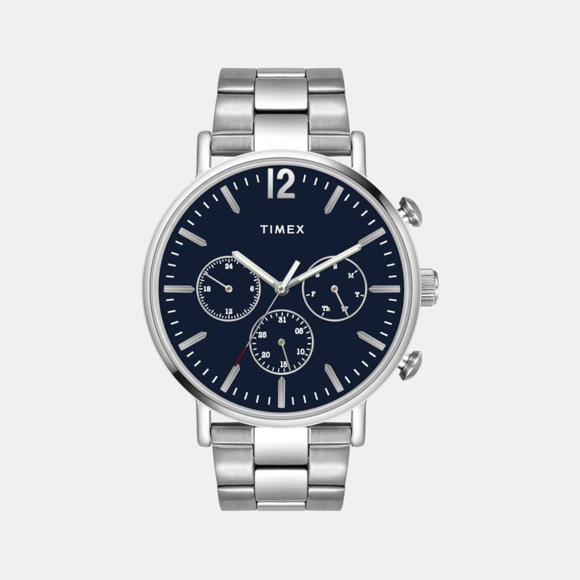 Fashion Men Quartz Black Dial Chronograph Stainless Steel Watch TWEG20011